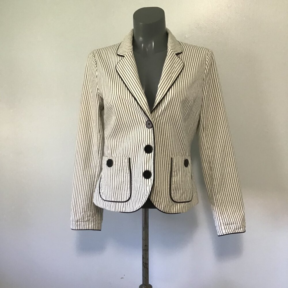 Lacoste Classic Stripe Seersucker Blazer Size 38